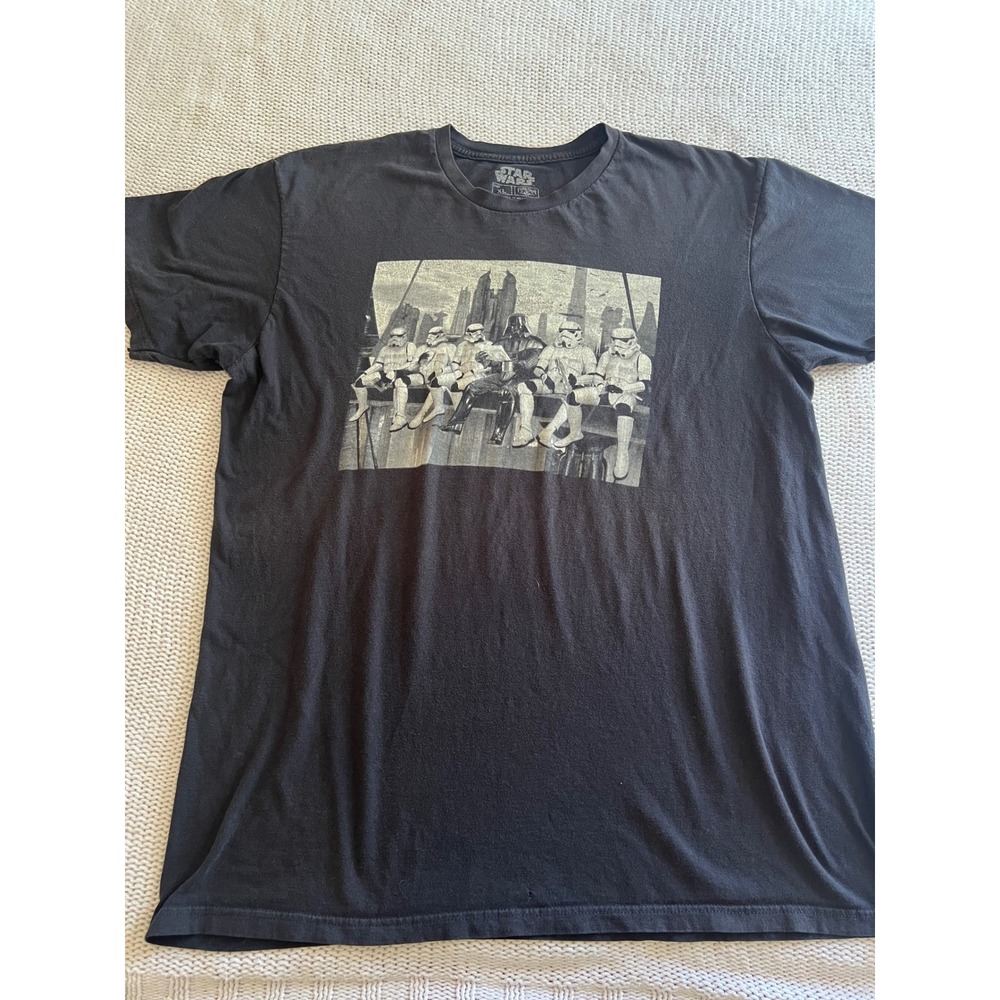 Star Wars Fifth Sun Mens XL Black Darth Vader Stormtrooper Lunch Skyscraper Tee